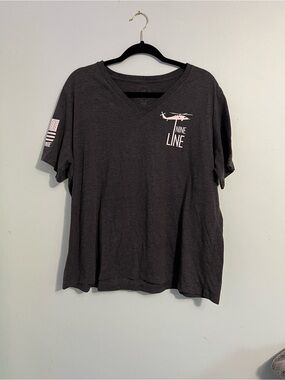 Nine Line Apparel Women's Short Sleeve V-Neck Tee in Charcoal